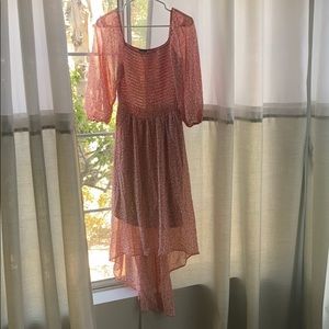 Pink/coral and white flower dress